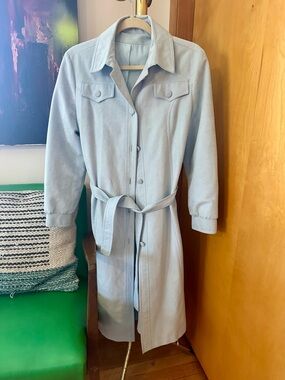 Light Blue Women's Belted Trench Coat Outerbanks by Jerod
